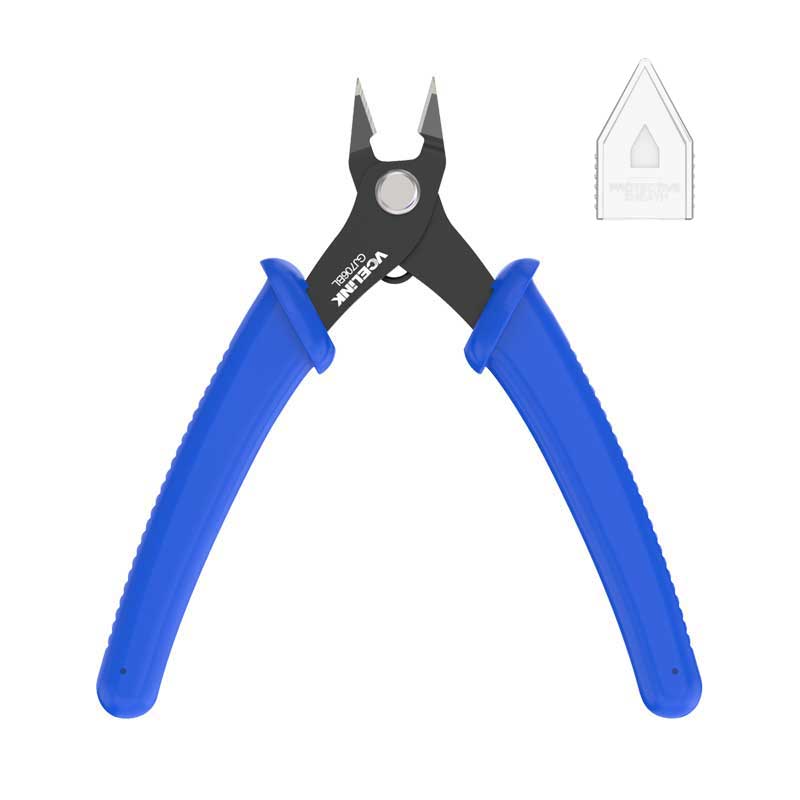 Mini Wire Cables Cutters Side Cut Snips Flush Pliers With Nipper Lock Hand  (red+black)(1pcs)