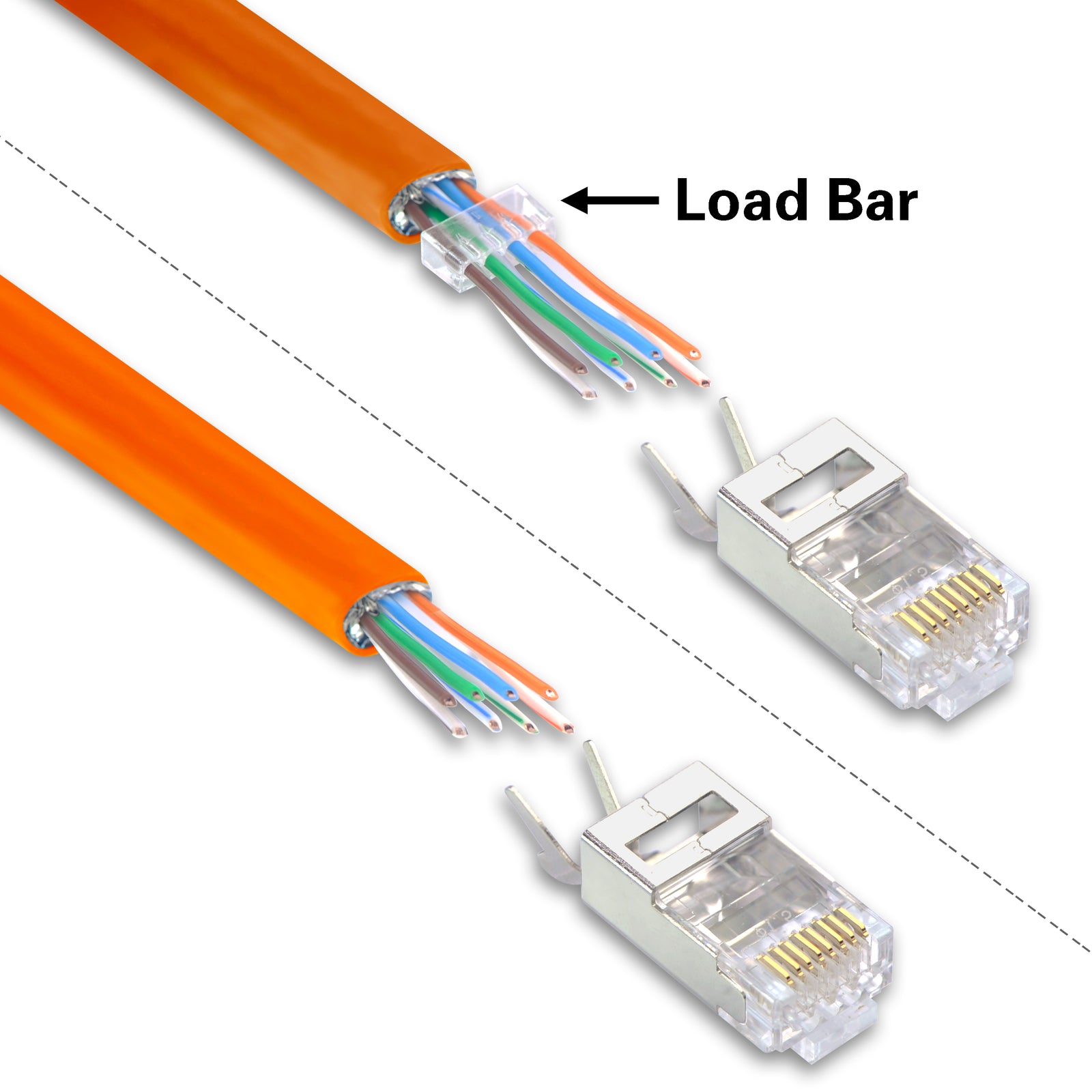 Mediabridge Cat7 Connector (Gold Shielded) - RJ45 Plug for Cat7 Ethernet  Cable - 8P8C 50UM - 30 Pack (Part# 51P-C7-30PK)