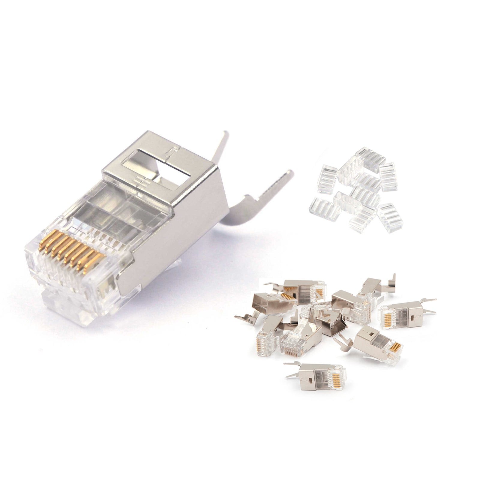 CAT6A/Cat7 Shielded RJ45 Connector Nickel Plated Modular Plug for