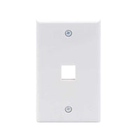 Single Gang Bulk Cable Wall Plate with Grommet White (Hole Style