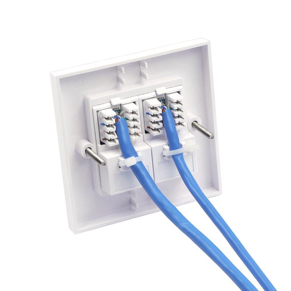 British Ethernet Socket Double Port Faceplate VCELINK